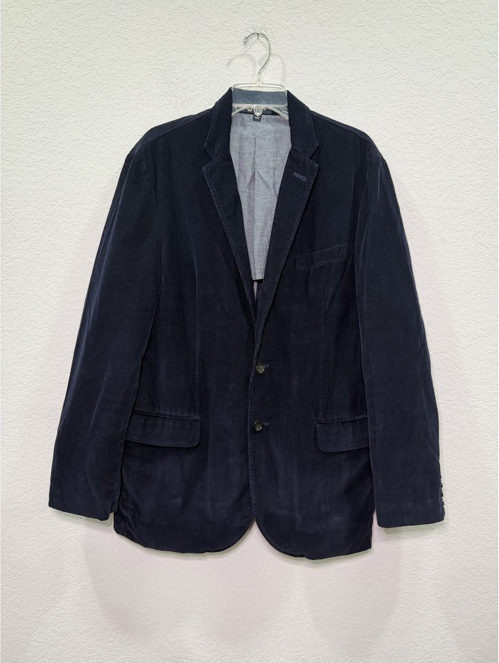 J.Crew Men's Navy Corduroy Velvet Blazer - L
